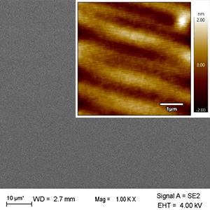 刻蚀16µm后光滑、干净、无缺陷的金刚石表面