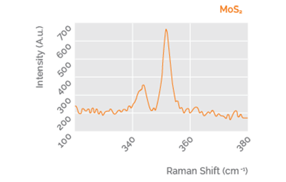 Characteristic Raman peaks for 2D MoS2
