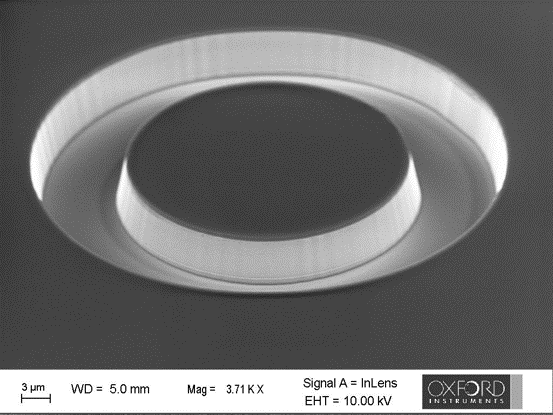 Image of VCSEL mesa Top view