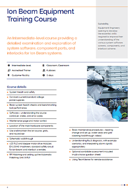 Ion Beam Equipment Training - Oxford Instruments 