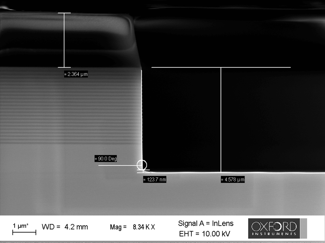 Image of VCSEL mesa Cross section - vertical