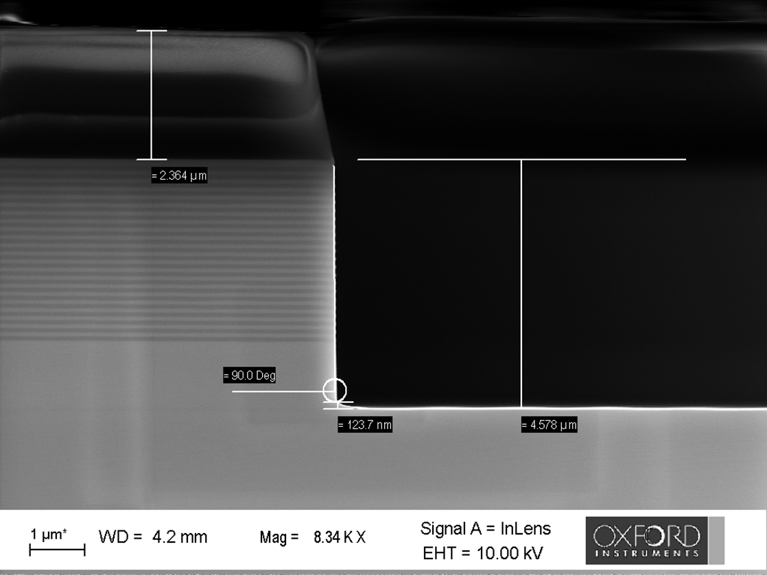 Image of VCSEL mesa Cross section - vertical